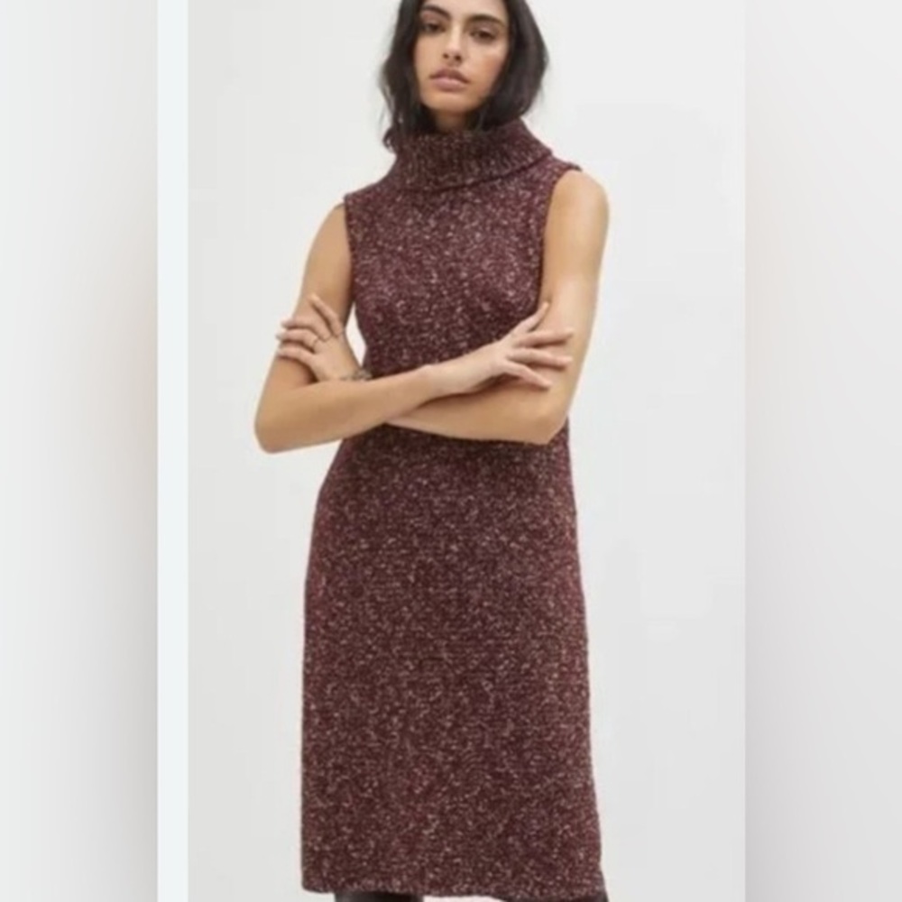 Anthropologie Burgundy Knit Sweater Size Large
